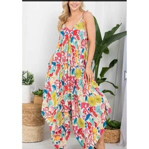 Kathmandu Imports NWT Mushroom Print Harem Pants One Piece‎ Sleeveless One Size